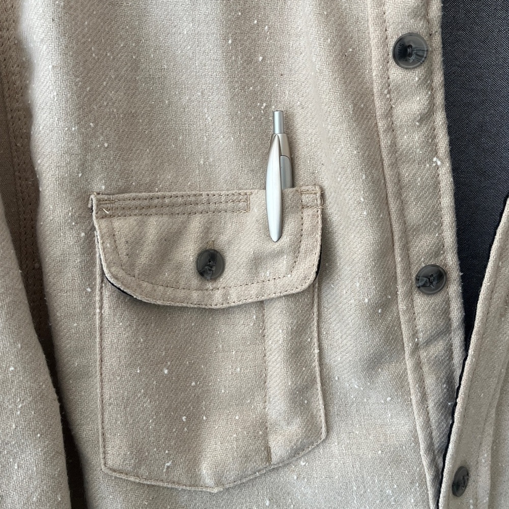 Levi’s Wool Blend Shacket Lined Shirt Men’s Medium Textured Striped‎ Cabincore - Picture 5 of 17